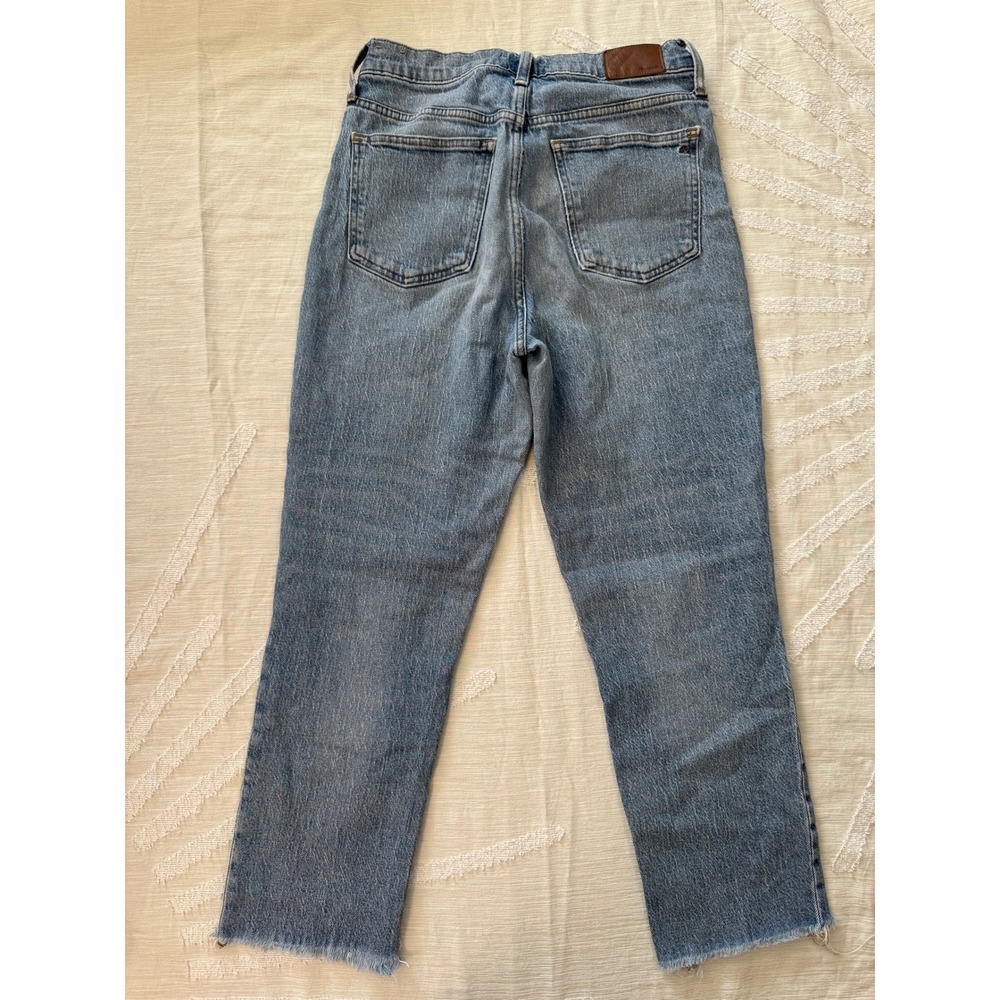 Madewell Womens 28 Perfect Vintage Crop Jeans Denim Raw Hem Distressed High Rise - Picture 3 of 10